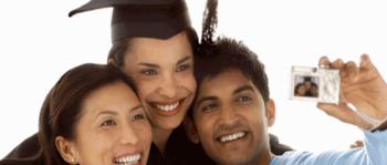 three graduates taking a selfie