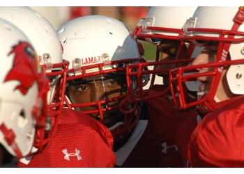 close-up of football players